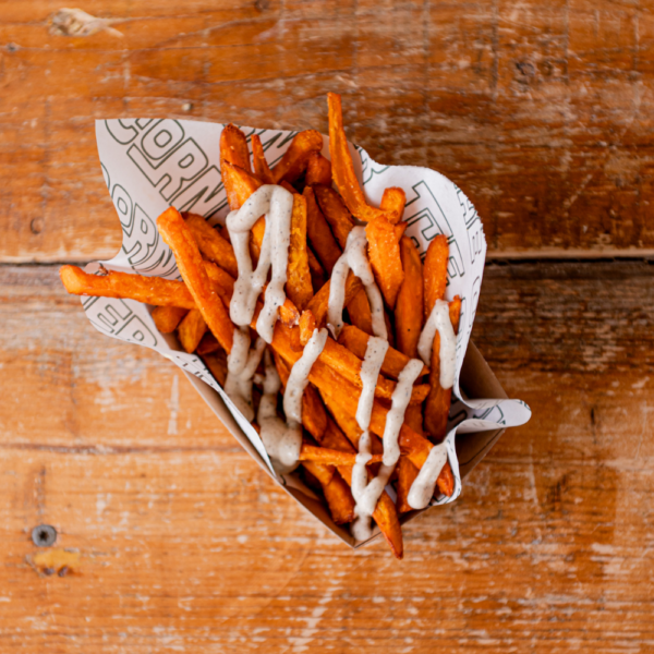 zoet patat met truffelmayo